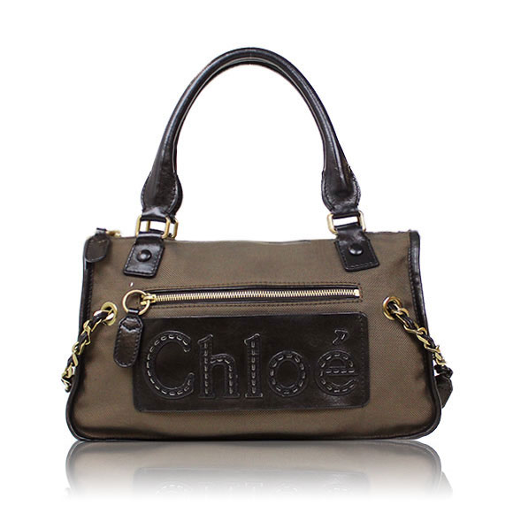 Chloe クロエ ハーレー ショルダーバッグ キャンバス レザー 赤 - バッグ