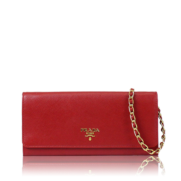 PRADA サフィアーノチェーンウォレット 21 x10 x2cm(幅 x 高さ x マチ)