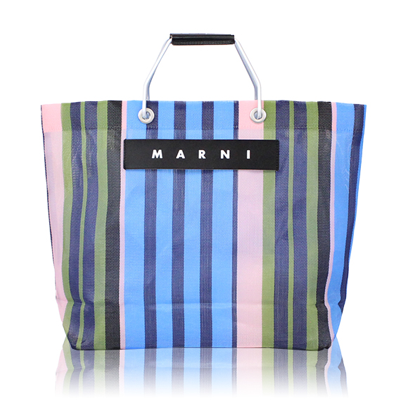 MARNI マルニフラワーカフェ トートバッグ ストライプバッグ