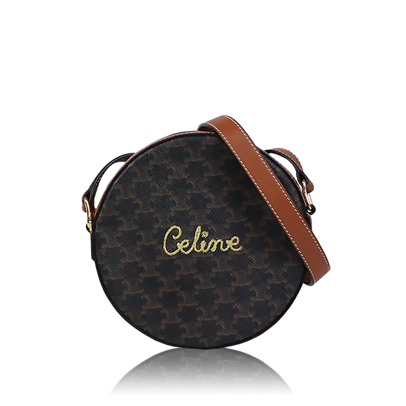 CELINE ラウンドパース 14 x14 x4cm(幅 x 高さ x マチ)