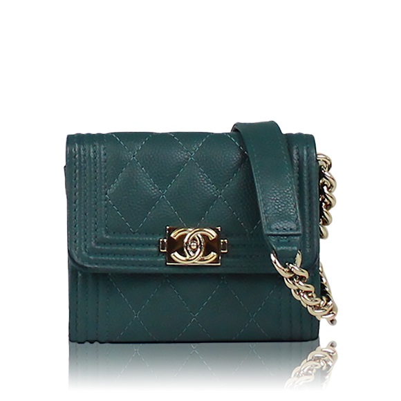 CHANEL ボーイシャネルチェーンウォレット 11 x9 x1cm(幅 x 高さ x マチ)