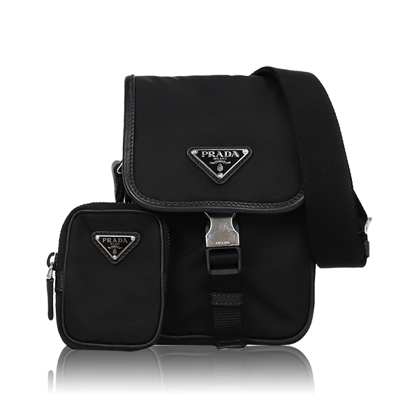 PRADA Re-Nylon xサフィアーノレザーショルダーバッグ 13 x18 x5cm(幅 x 高さ x マチ)