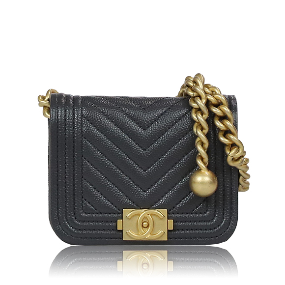 CHANEL ボーイシャネルチェーンショルダーバッグ 10 x8 x2cm(幅 x 高さ x マチ)