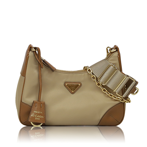 PRADA Re-Edition2005Re-Nylonxサフィアーノレザーバッグ 21&nbsp;x16&nbsp;x6cm(幅&nbsp;x 高さ&nbsp;x マチ)