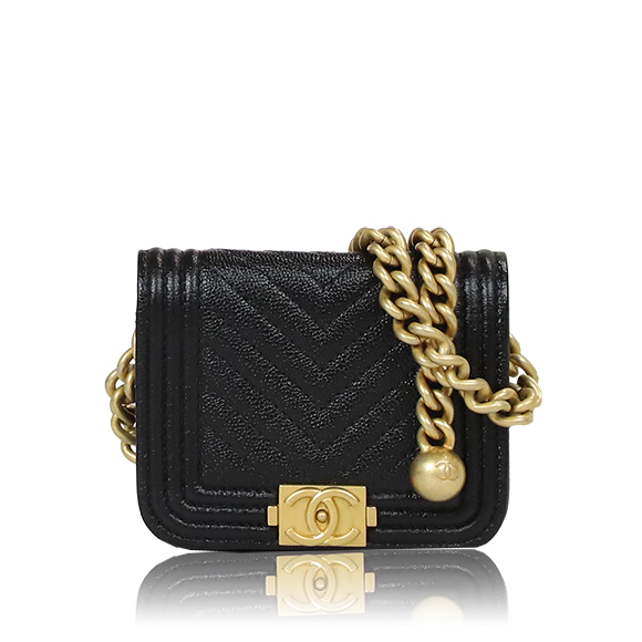 CHANEL ボーイシャネルチェーンショルダーバッグ 10 x8 x3cm(幅 x 高さ x マチ)