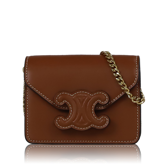 CELINE カードホルダーオンチェーン 10 x8 x4cm(幅 x 高さ x マチ)