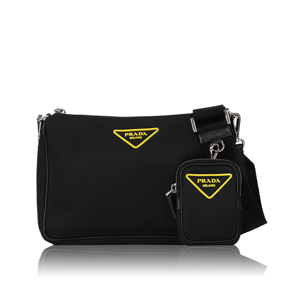 PRADA Re-Nylonxサフィアーノレザーショルダーバッグ 