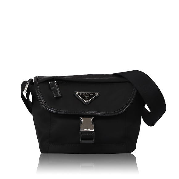 PRADA Re-Nylon xサフィアーレザーショルダーバッグ 