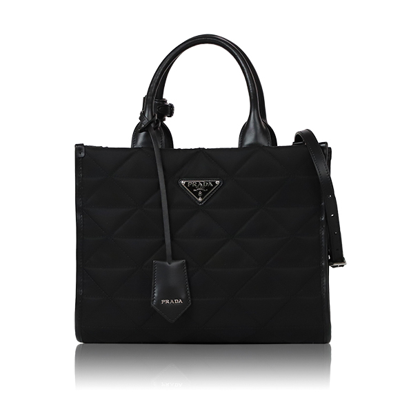 PRADA プラダシンボルエンブロイダリーファブリックスモールハンドバッグ 28&nbsp;x21&nbsp;x9cm(幅&nbsp;x 高さ&nbsp;x マチ)