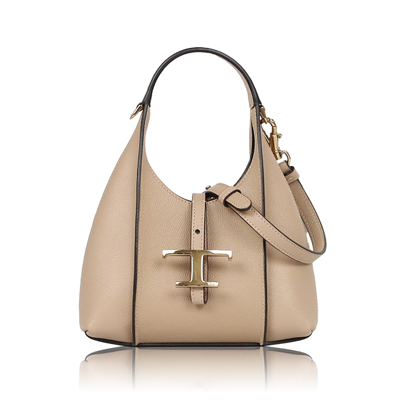 TOD’S Tタイムレスレザーホーボーバッグマイクロ 