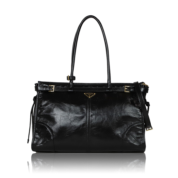 PRADA ボニーラージレザー ハンドバッグ 