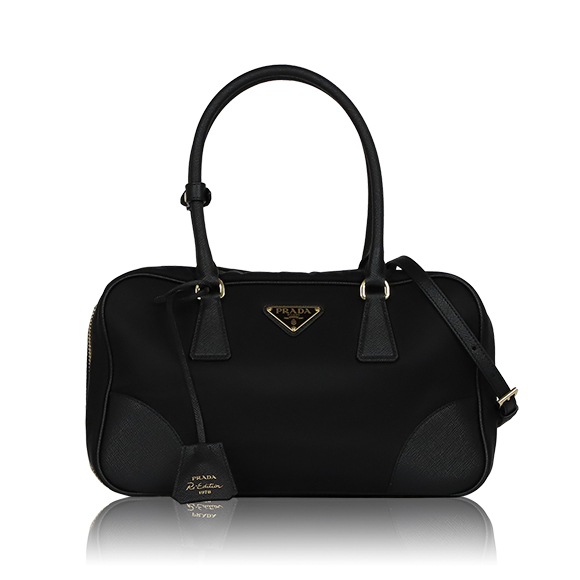 PRADA Re-Edition1978ミディアムRe-Nylon xサフィアーノレザーダブルハンドルバッグ 30&nbsp;x17&nbsp;x9cm(幅&nbsp;x 高さ&nbsp;x マチ)