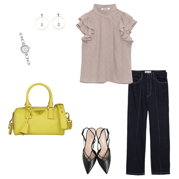 サフィアーノレザートップハンドルバッグ